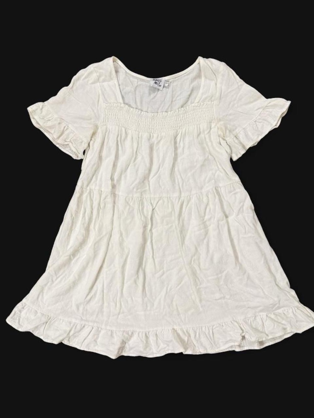 Princess Polly White Linen Blend Boho Summer Flowy Dress Women’s Size 8